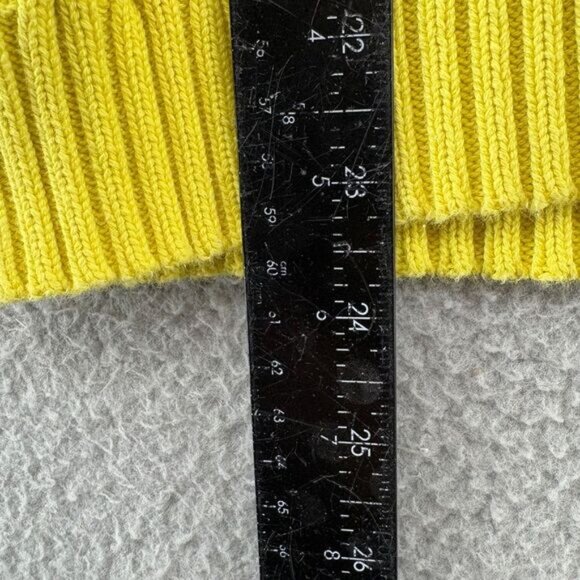 Lauren Ralph Lauren Cable Knit V-Neck Cotton Sweater Yellow Size Small Preppy - Picture 7 of 10